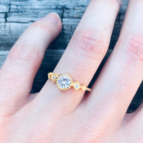 925 silver/ gold Stacking rings Sapphire + - Picture 14 of 16